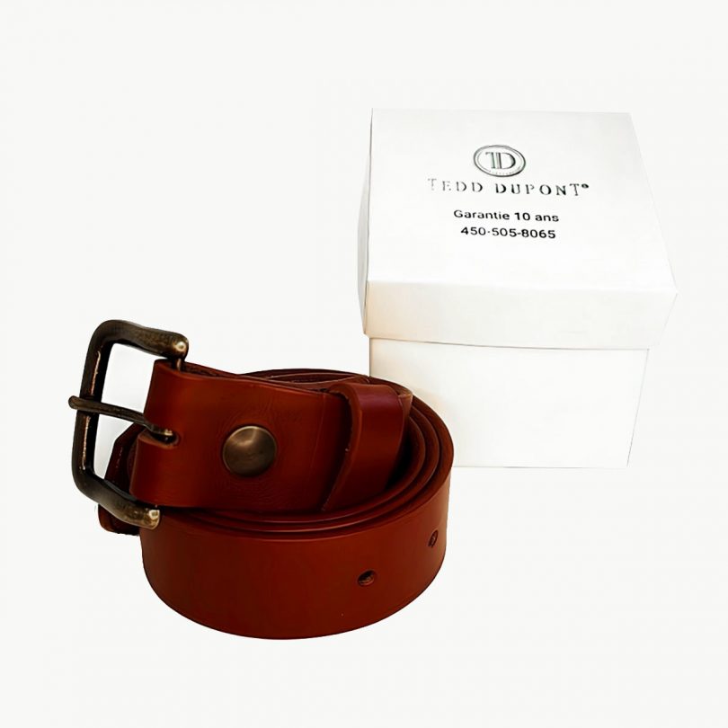 Leather belt - Essential Cognac - Image 6