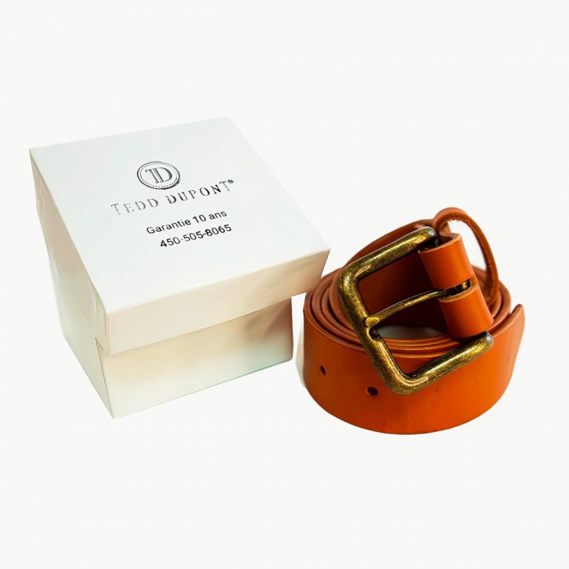 Leather belt - Essential Cognac - Image 4